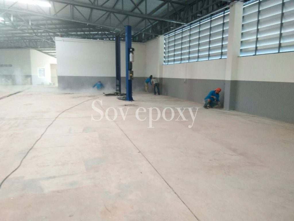 เคลือบพื้น Epoxy โชว์รูมรถฟอร์ด จ.สุราษฏร์ธานี 8