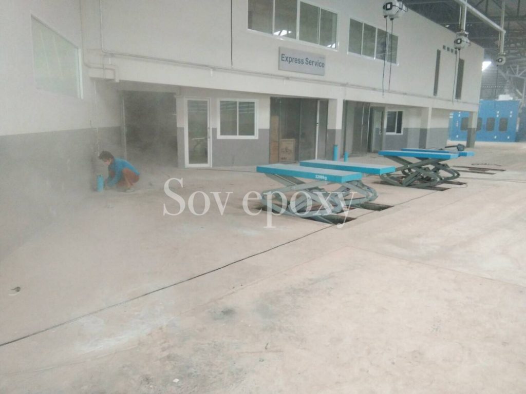 เคลือบพื้น Epoxy โชว์รูมรถฟอร์ด จ.สุราษฏร์ธานี 6