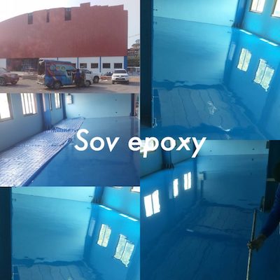 เคลือบพื้น Epoxy Slefleveling โรงประกอบเครื่องบิน 1