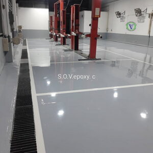 พื้น Epoxy ศูนย์บริการรถยนต์-10