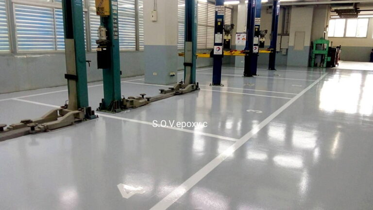 พื้น Epoxy โชว์รูมรถ OMODA