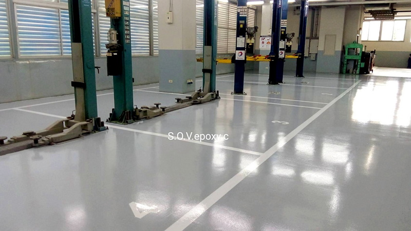 พื้น Epoxy โชว์รูมรถ OMODA