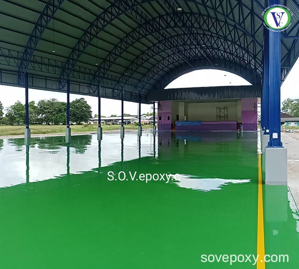 พื้นอาคารโดมอเนกประสงค์โรงเรียน
