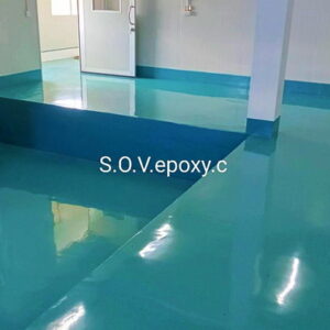 เคลือบพื้นโรงงาน สีฟ้า
