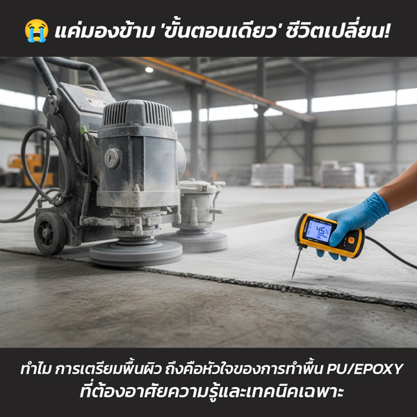 เตรียมพื้นผิวคอนกรีตสำหรับพื้น Epoxy