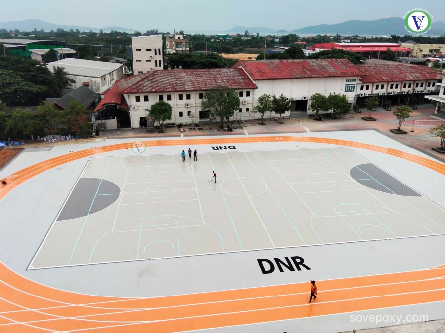 พื้นสนามกีฬา PU Coating จ.สงขลา | ลู่วิ่งและตีเส้นสนามกีฬา 1
